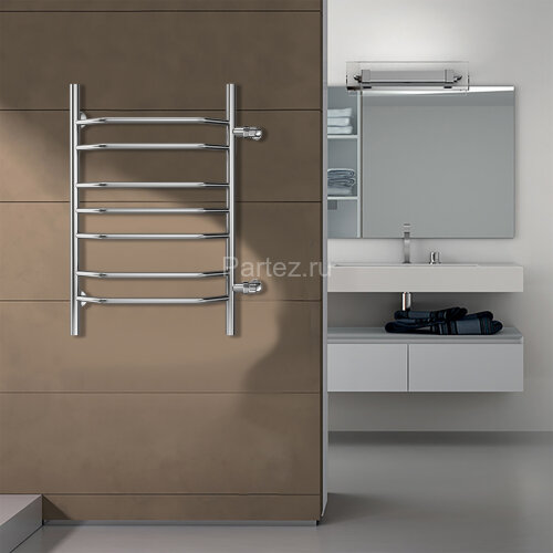 Полотенцесушитель водяной AZARIO RAVENNA 500/800 7 секций, боковое подключение, 1", хром (AZ07558)