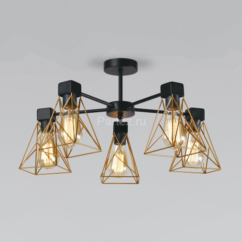 Потолочная люстра Eurosvet 70107/5 черный/латунь