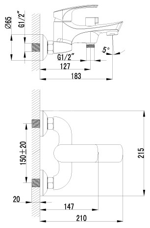 Смеситель Lemark Plus Shape LM 1712С для ванны