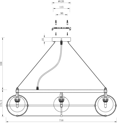 Подвесная люстра Maytoni MOD312PL-10GCH