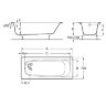 Ванна чугунная Roca CONTINENTAL 170х70, без покрытия, без ручек