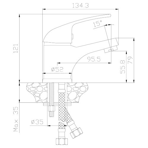 Смеситель Rossinka Y40-11 для раковины