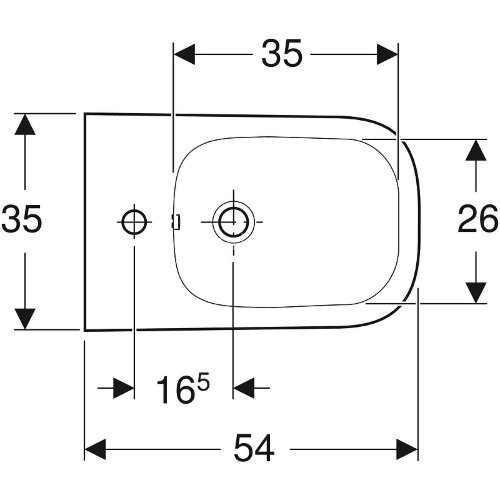 Биде подвесное Geberit Smyle Square без крышки, белый (500.209.01.1)