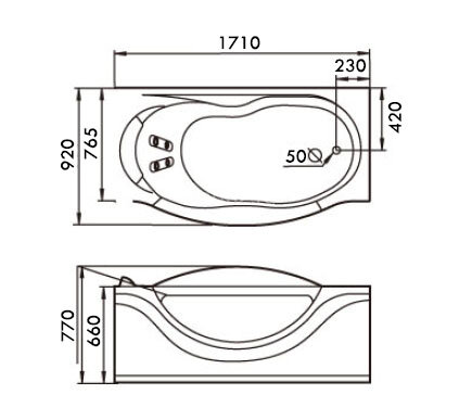Акриловая ванна Gemy G9072 B R