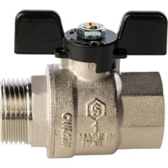Кран шаровой полнопроходной ВР/НР бабочка 1" Stout