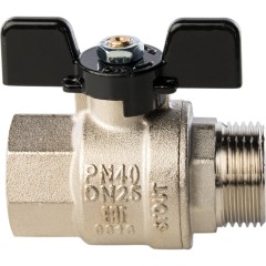 Кран шаровой полнопроходной ВР/НР бабочка 1" Stout