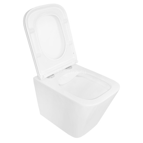 Унитаз подвесной Azario PRO 490х345х355 безободковый, в комплекте с быстросъемным сидением микролифт