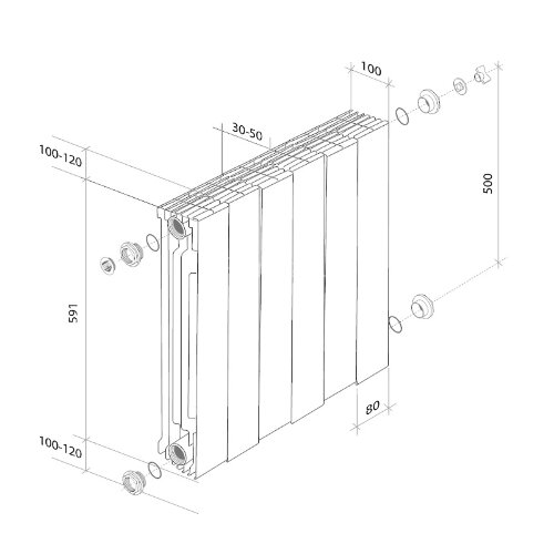 Биметаллический радиатор Royal Thermo PianoForte 500/100-12 (Bianco Traffico)