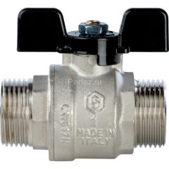 Кран шаровой полнопроходной НР/НР бабочка 1" Stout