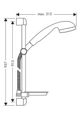 Hansgrohe 27756000 Croma Душевой набор Croma 1jet/Unica’S 0,90 м, 1/2