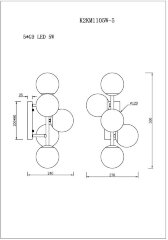 Бра Garda Decor K2KM1105W-5