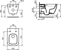 НАБОР 3 В 1 Ideal Standard i.Life B - Комплект Унитаз + Сиденье + Инсталляция T461401+T468301+R02046