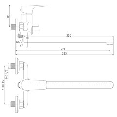 Смеситель Rossinka RS31-32 для ванны универсальный