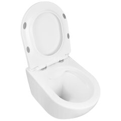 Унитаз подвесной Azario Fatto 360х480х350 безободковый, c быстросъемным сиденьем микролифт (AZ-1049W