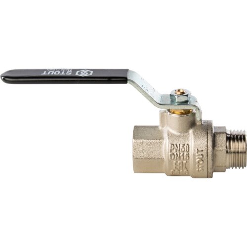 Кран шаровой полнопроходной ВР/НР рычаг 1/2" Stout