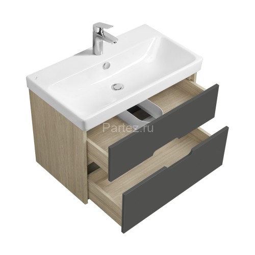 Тумба под раковину AQUATON Оливия 80 Грей/Дуб Ойстер (1A283101OLUG0)