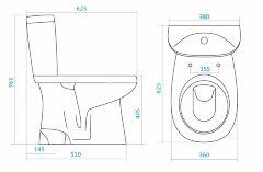 Унитаз-компакт Santek Анимо с сидением стандарт и ветикальным выпуском (1.WH30.2.133)