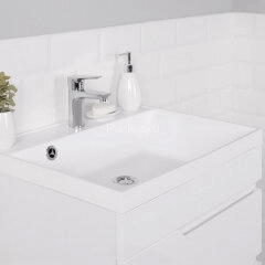 Комплект тумба Итана Sky 60 600х450х560 подвесная, с раковиной Clarissa 60, белый глянец (CS00092793