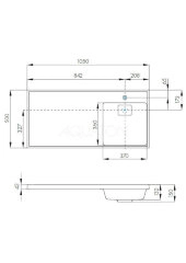 Раковина - столешница AQUATON Лондри 1050, белая (1A72223KLH010)