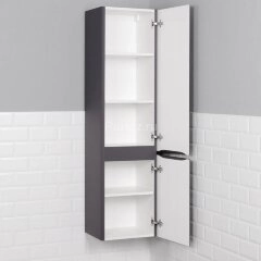 Пенал подвесной Итана Roberto 40 400х350х1550 правый, графит (CS00083702)