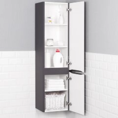 Пенал подвесной Итана Roberto 40 400х350х1550 правый, графит (CS00083702)