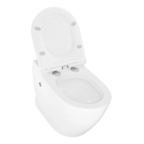 Унитаз импульсный Azario 360х570х450 напольный, полукруглый, быстросъемное сиденье микролифт (AZ-102