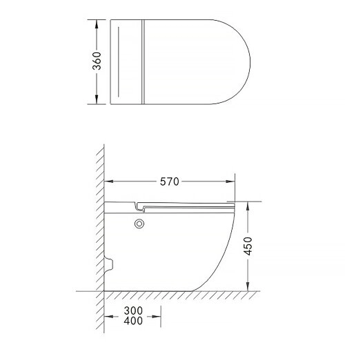 Унитаз импульсный Azario 360х570х450 напольный, полукруглый, быстросъемное сиденье микролифт (AZ-102
