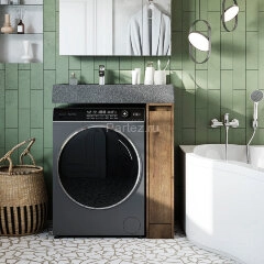 Раковина Aquaton Рейн 80 L на стиральную машину, графит (1A72113KRW210)