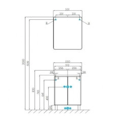 Тумба под раковину AQUATON Скай 55 напольная, белая (1A238101SY010)