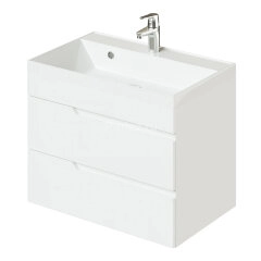 Комплект тумба Итана Sky 70 (600х450х560) подвесная, с раковиной Clarissa 70, белый глянец (CS000916