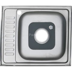 Мойка 6050 L MELANA 0,8/180 накладная прямоугольная с сифоном (178 t L *10)