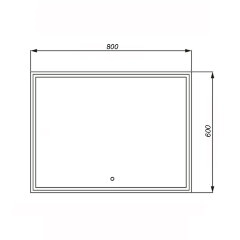Зеркало AZARIOClassico Quadrato 800х600 влагостойкое с подсветкой, сенсорный выключатель с функцие д