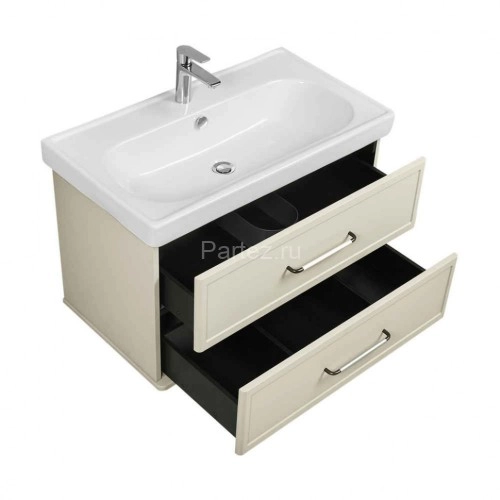 Тумба под раковину Aquaton Нео-Классика 85 2 ящика, белый камень (1A286301NCTG0)