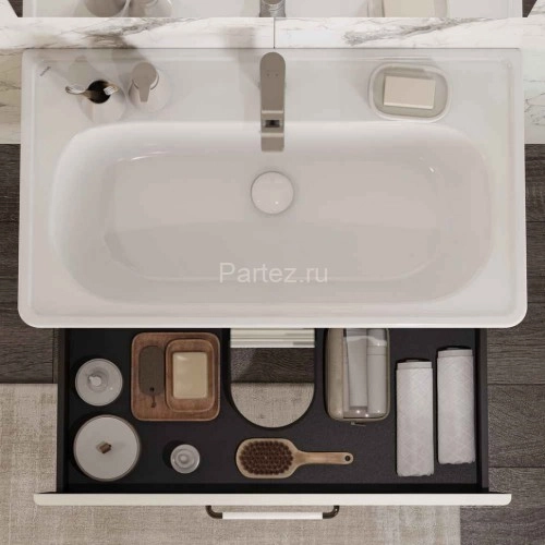 Тумба под раковину Aquaton Нео-Классика 85 2 ящика, белый камень (1A286301NCTG0)