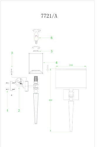Бра Newport 7721/A brass без абажуров
