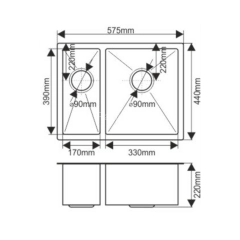 Мойка H57544 MELANA ProfLine 3,0/200 САТИН врезная прямоугольная с коландером H57544