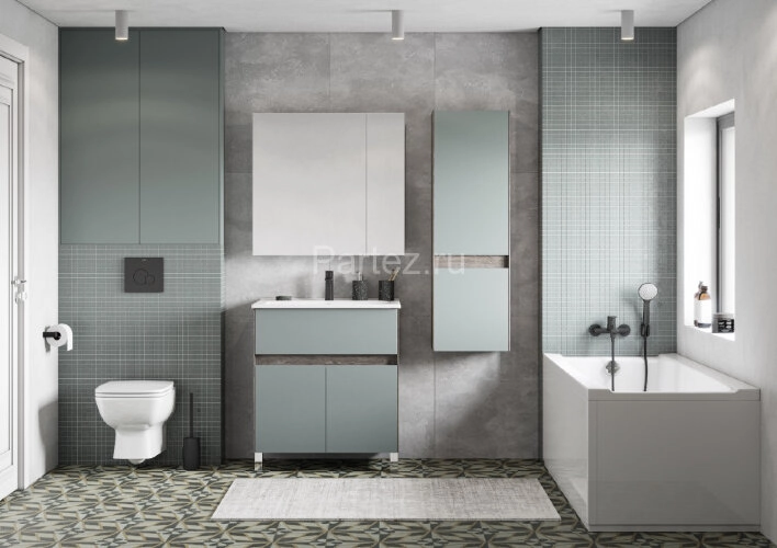 Тумба под раковину Aquaton Форест 75 см универсальный монтаж, дуб рошелье/сумеречный голубой (1A2783