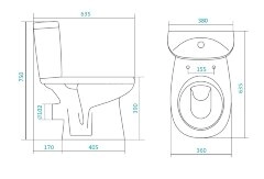Унитаз-компакт Santek Анимо напольный, белый (1.WH11.0.035)