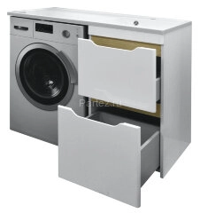 Комплект тумба с раковиной AZARIO Magenta 120 правая под стиральную машину (56) белая (CS00079141)