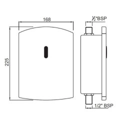 Электронная панель Jaquar с бесконтактным смывом для писсуара Sensor питание от батареек, латунь (SN
