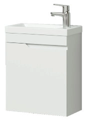 Комплект тумба Итана Alexa 45 (455х250х570) подвесная, с раковиной Фостер 45, левый, белый глянец (C