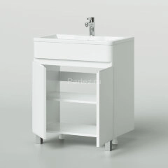 Комплект тумба Итана Roberto 70 (700х453х850) напольная, с раковиной Adel 70, белый глянец (315239)