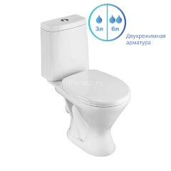 Унитаз-компакт Santeri Грация с горизонтальным выпуском, сиденье полипропилен (1.P210.3.S00.00B.F)