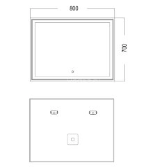 Зеркало AZARIO Melis 800х700 влагостойкое с подсветкой и диммером (CS00066635)