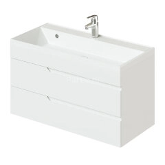 Комплект тумба Итана Sky 100 (1001х451х520) подвесная, с раковиной Clarissa 100, белый глянец (CS000