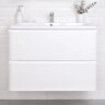 Комплект тумба Итана Roberto 80 (795х56х06) подвесная, с раковиной Adel 80, белый глянец (375043)