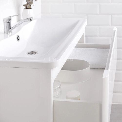 Комплект тумба Итана Roberto 80 (795х56х06) подвесная, с раковиной Adel 80, белый глянец (375043)