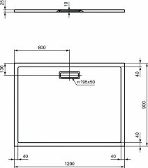 Ультратонкий акриловый прямоугольный душевой поддон Ideal Standard ULTRAFLAT NEW 1200x900x25 мм. Для напольной или встраиваемой установки (T448301)