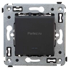 Выключатель 1-кл. СП Avanti &quot;Черный матовый&quot; DKC 4412103