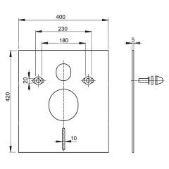 Изоляционная плита Alcadrain, для подвесного унитаза и биде с принадлежностями и колпачками (белыми)